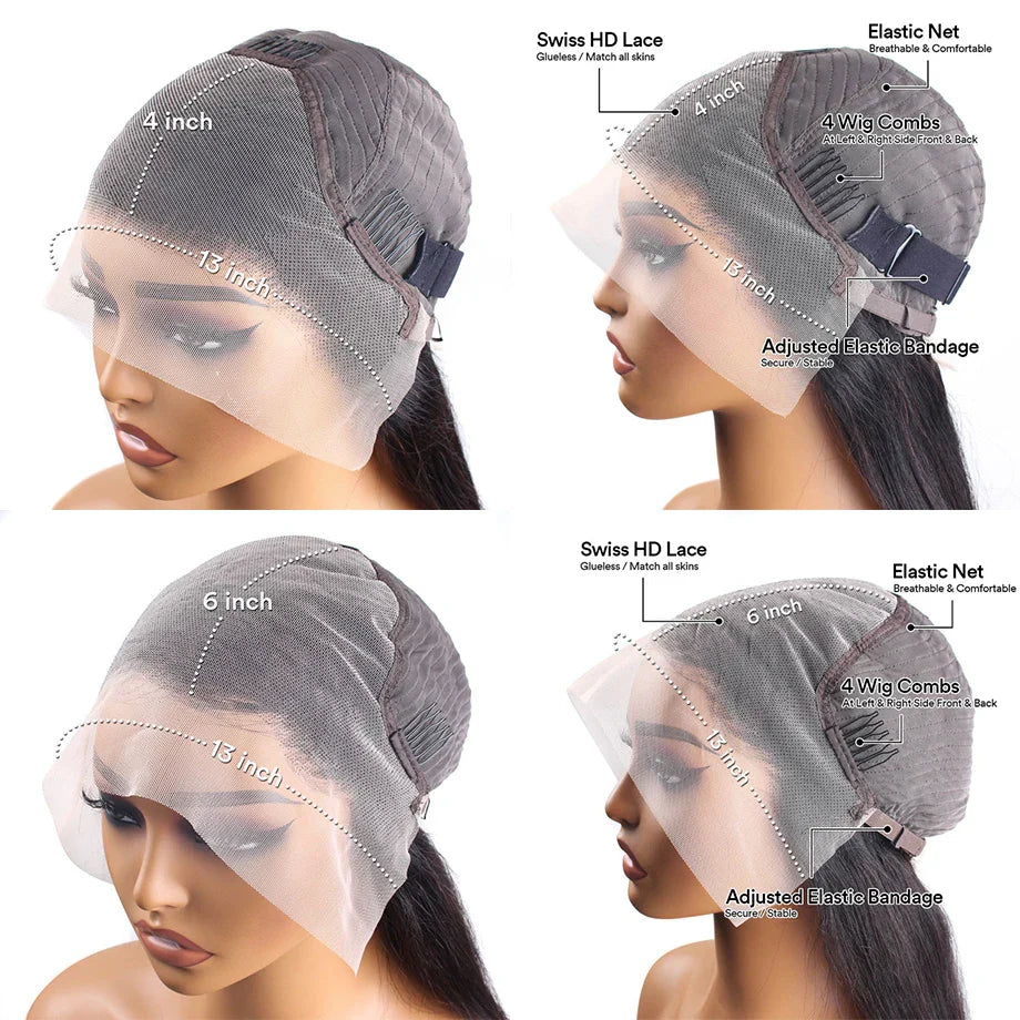 Burgundy Hd Lace Frontal Human Hair Curly Wigs