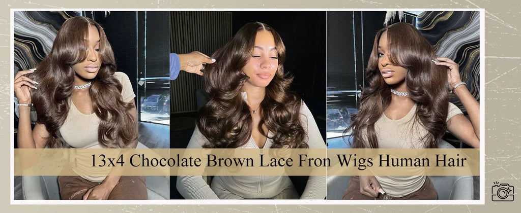 13x4 Chocolate Brown Body Wave Lace Front Wig 30 36 Inch 100% Brazilian Human Hair Wigs Lace Front Wig 13x6 Brown Wig For Women
