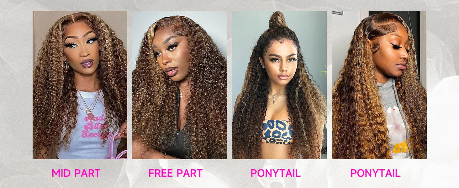32 36 Inch Highlight Wig Human Hair Deep Wave 13X6 Hd Lace Frontal Wig 13X5 4/27 Ombre Brown Blonde Lace Front Wigs For Women